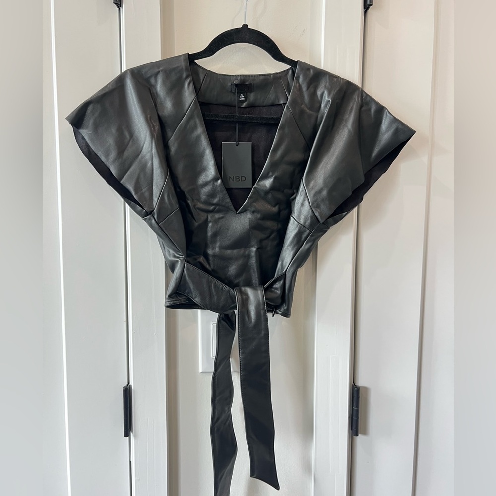 NBD | Leather Cropped Top